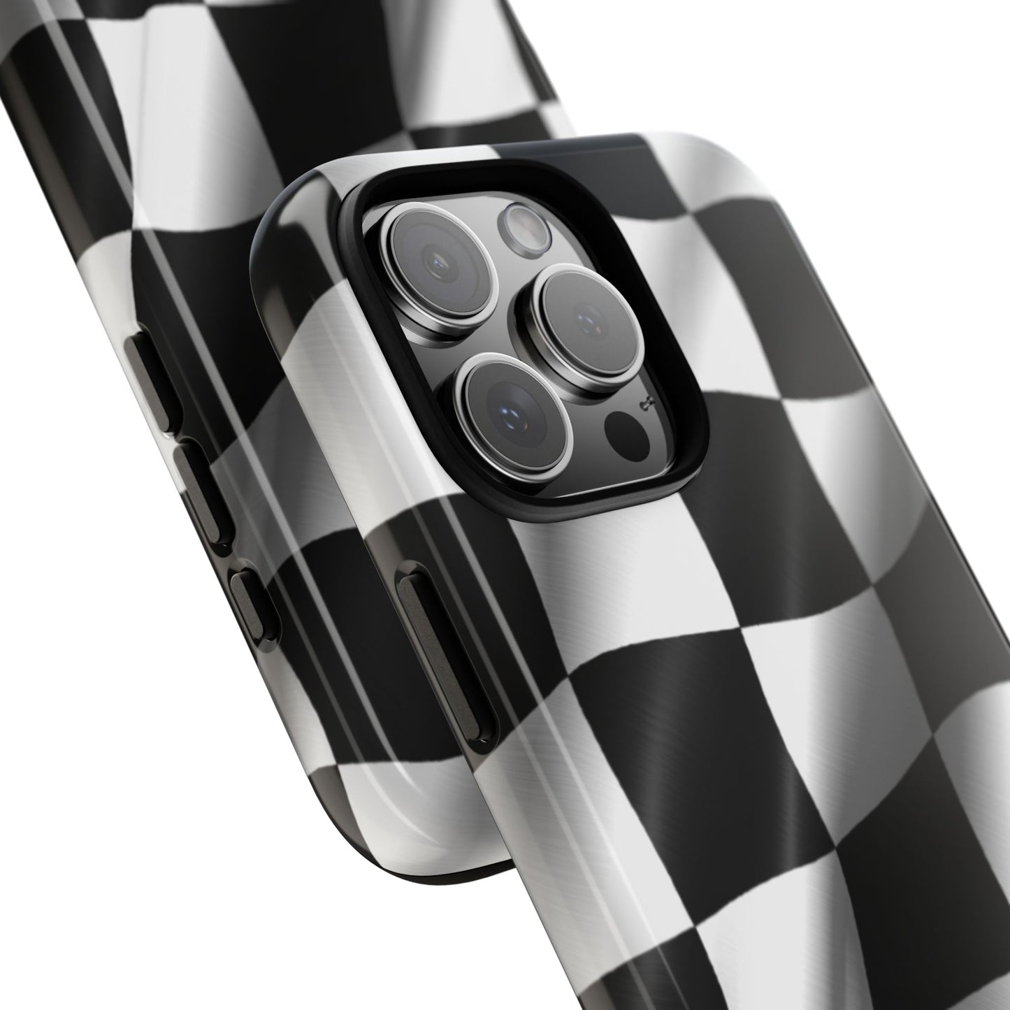 Racing Phone Case, Checkered Flag Design, Tough Case