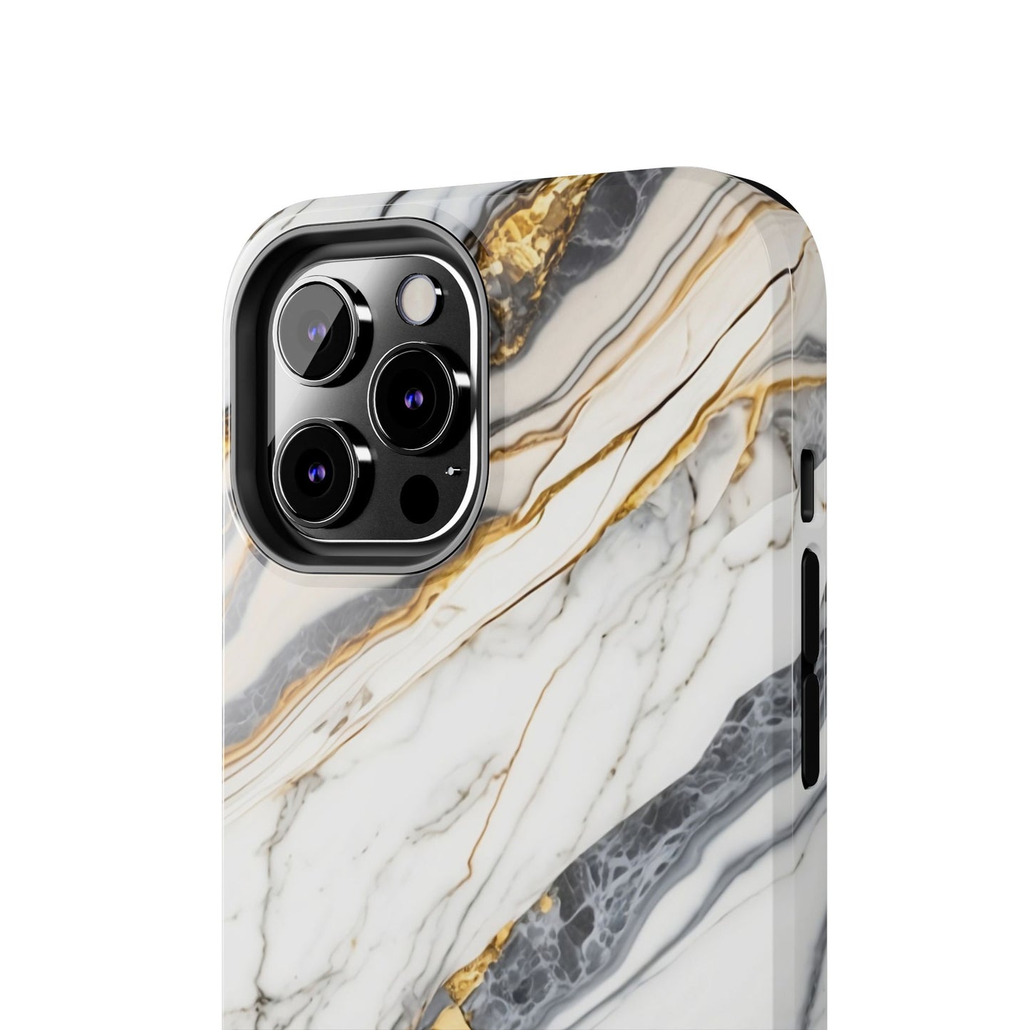 White Gold Marble Tough Phone Cases