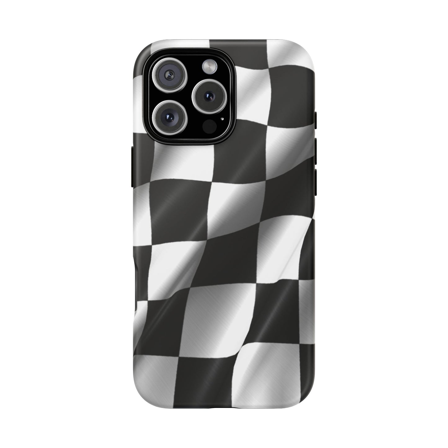 Racing Phone Case, Checkered Flag Design, Tough Case