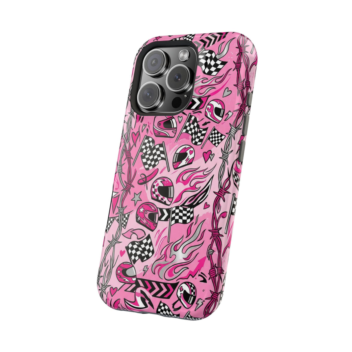 Pink Racing Helmets Magnetic Phone Case