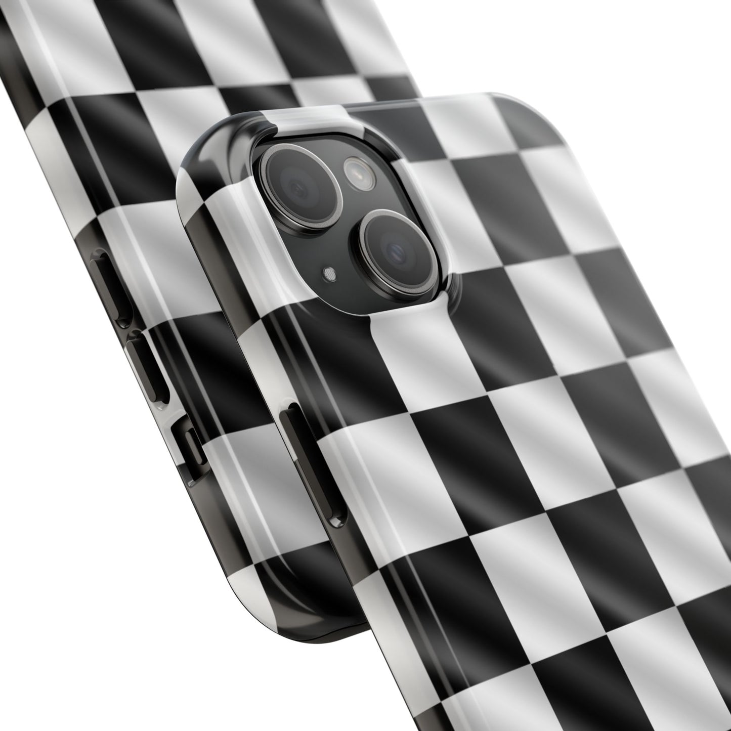 3D Effect Checkered Flag Tough Phone Cases