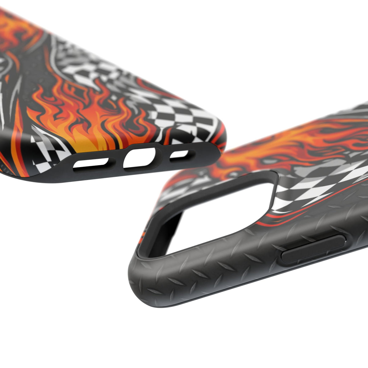 Racing Flames Checkered Flag Magnetic Phone Case