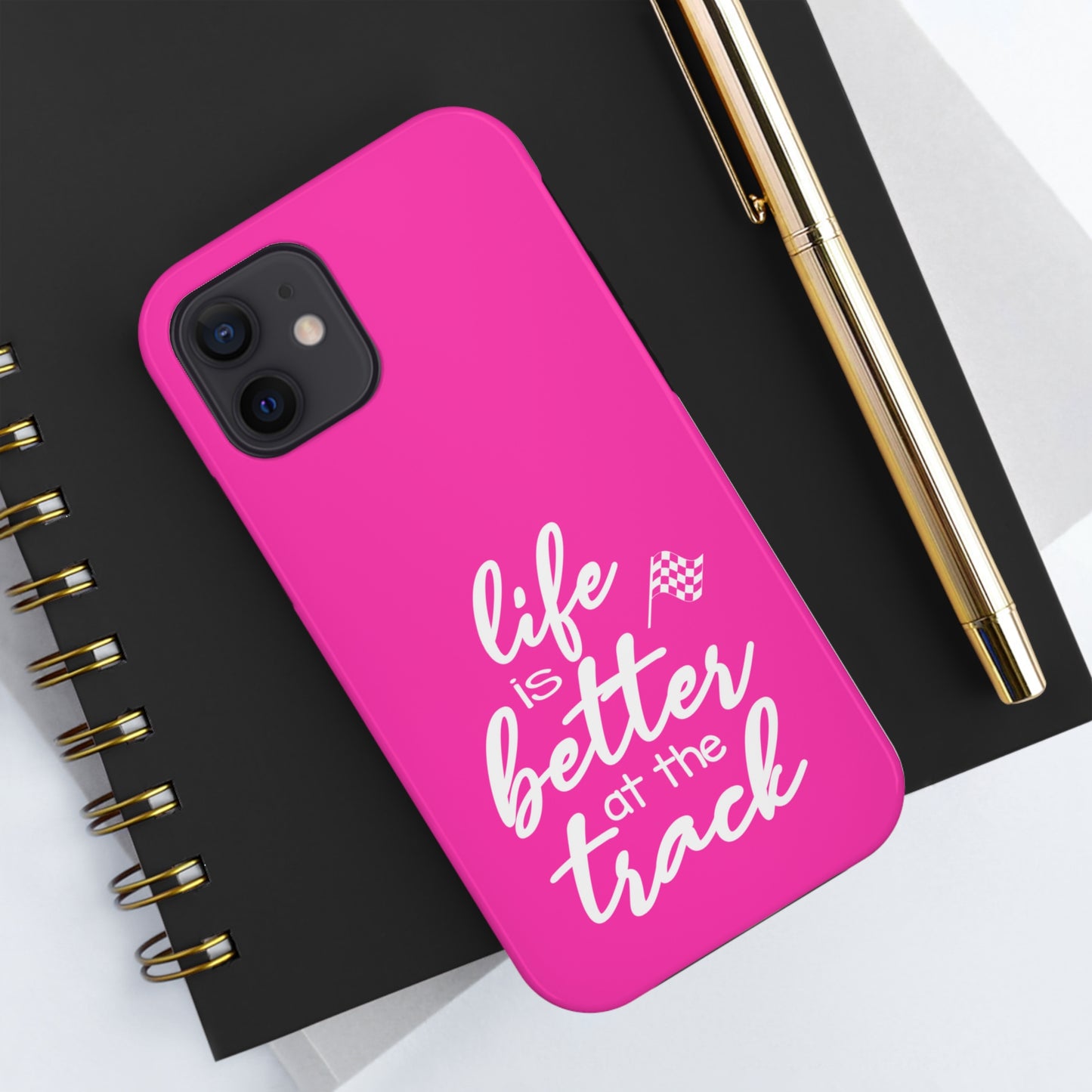 Life Is Better At The Track Pink IPhone Cases