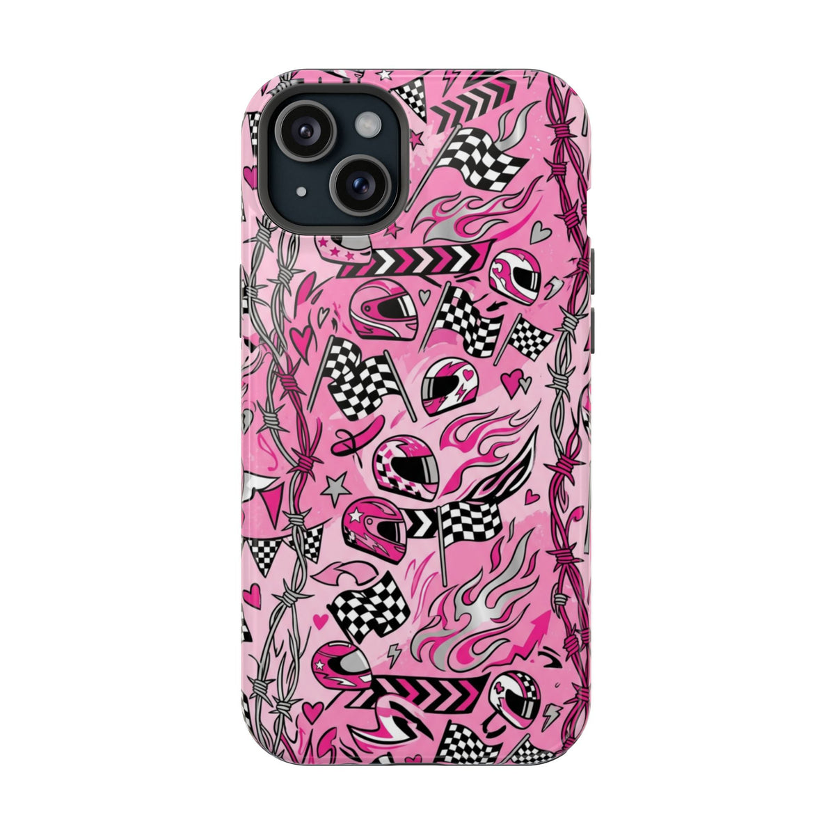 Pink Racing Helmets Magnetic Phone Case