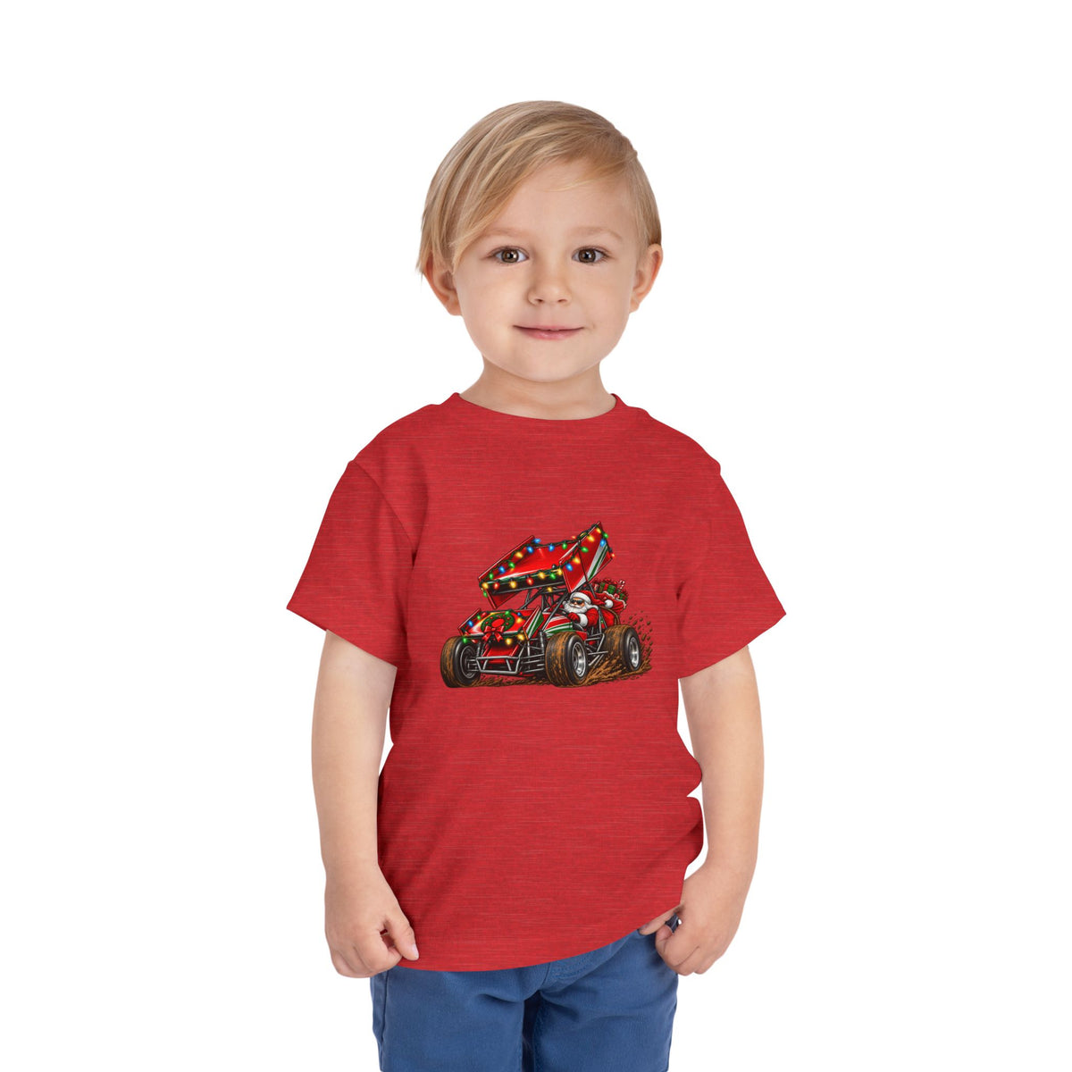 Christmas Racing – Santa Sprint Race Car Design Toddler Short Sleeve Tee