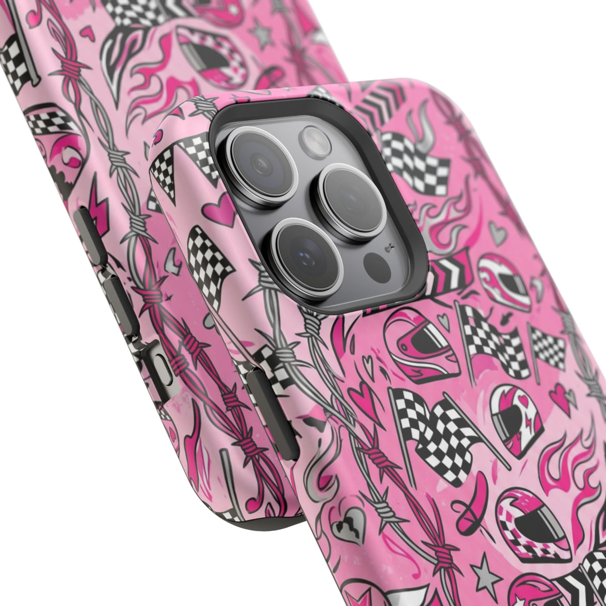 Pink Racing Helmets Magnetic Phone Case
