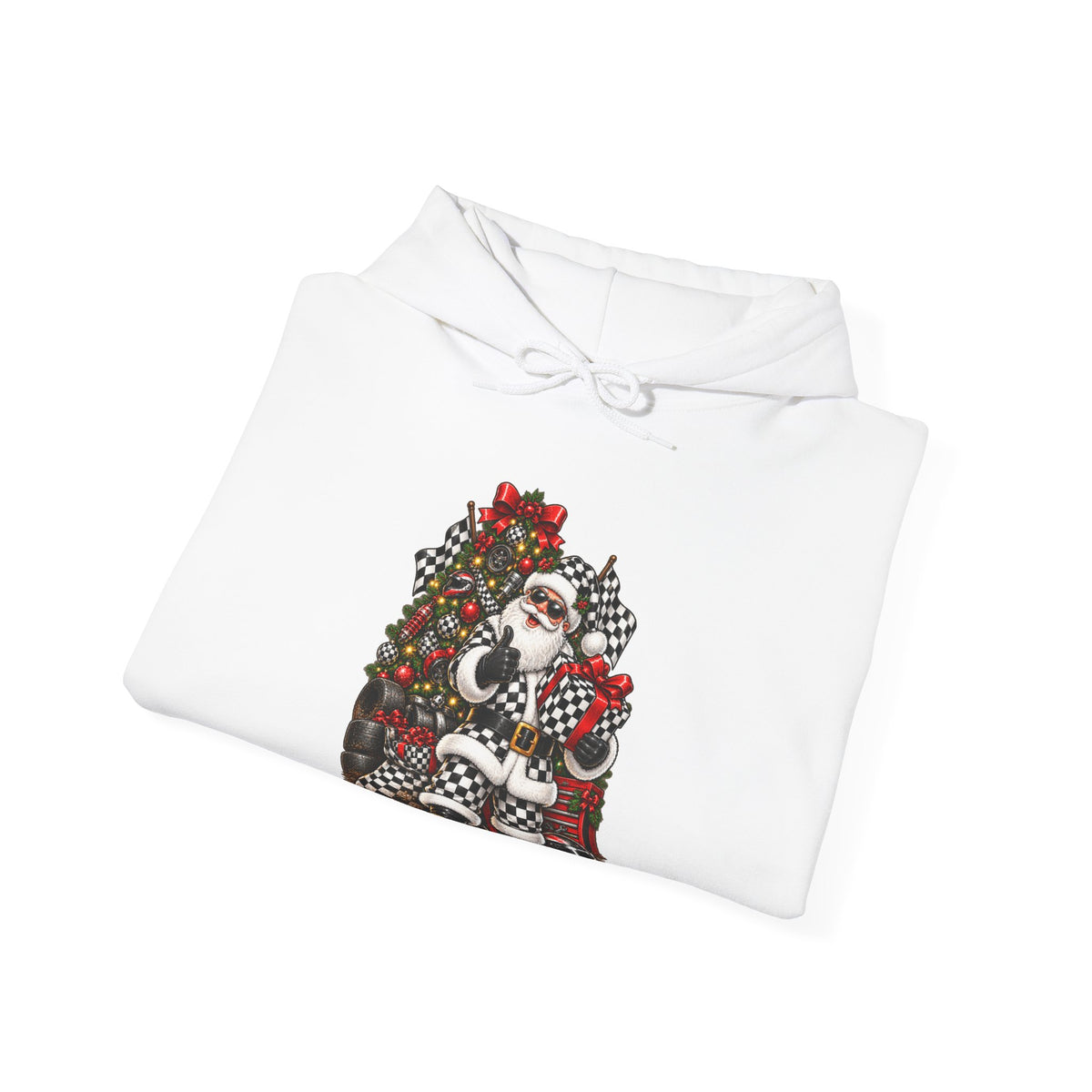 Racing Santa Christmas Holiday Hoodie