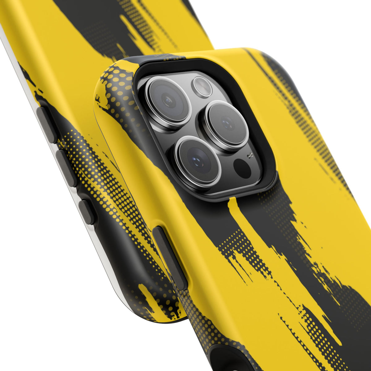 Yellow Black Abstract Brushstroke Magnetic Phone Case