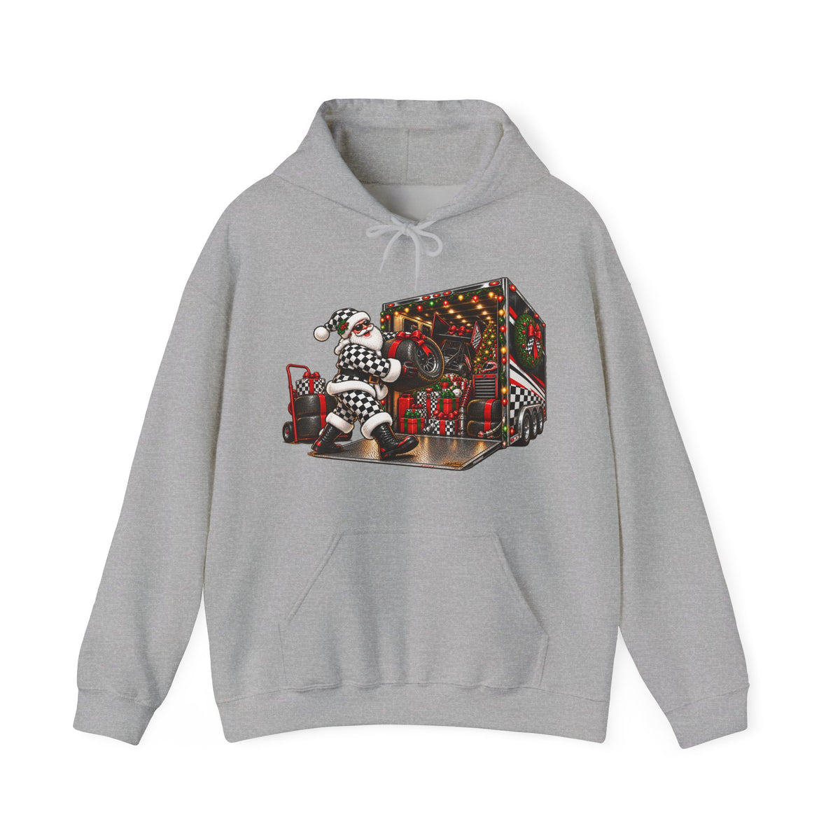 Racing Santa Racemas Call Hauler Christmas Hoodie