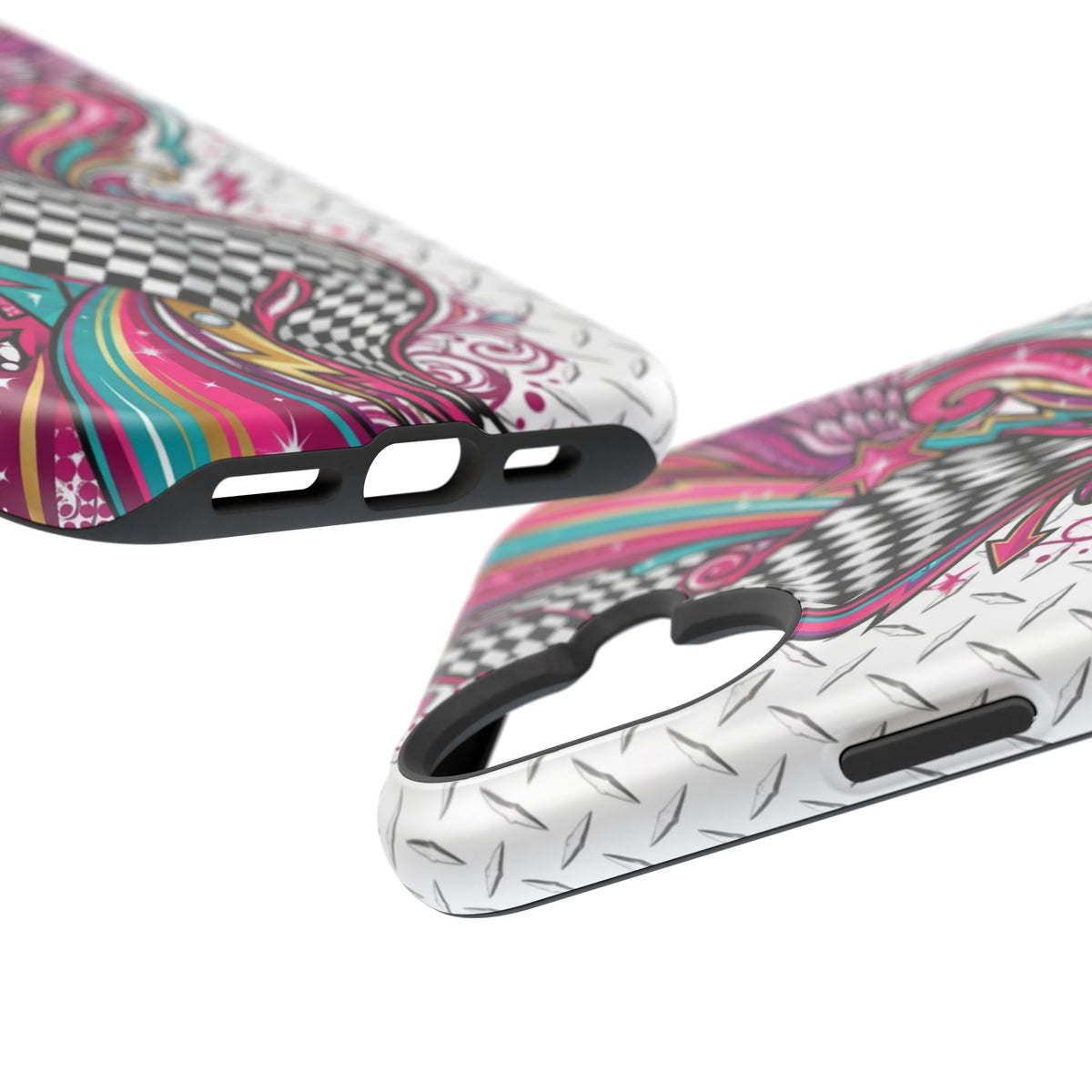 Magnetic Phone Case – Colorful Psychedelic Checkerboard Design