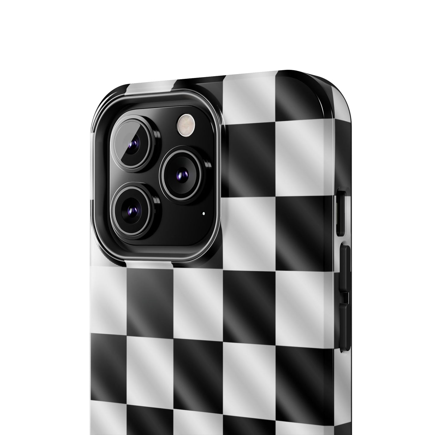 3D Effect Checkered Flag Tough Phone Cases
