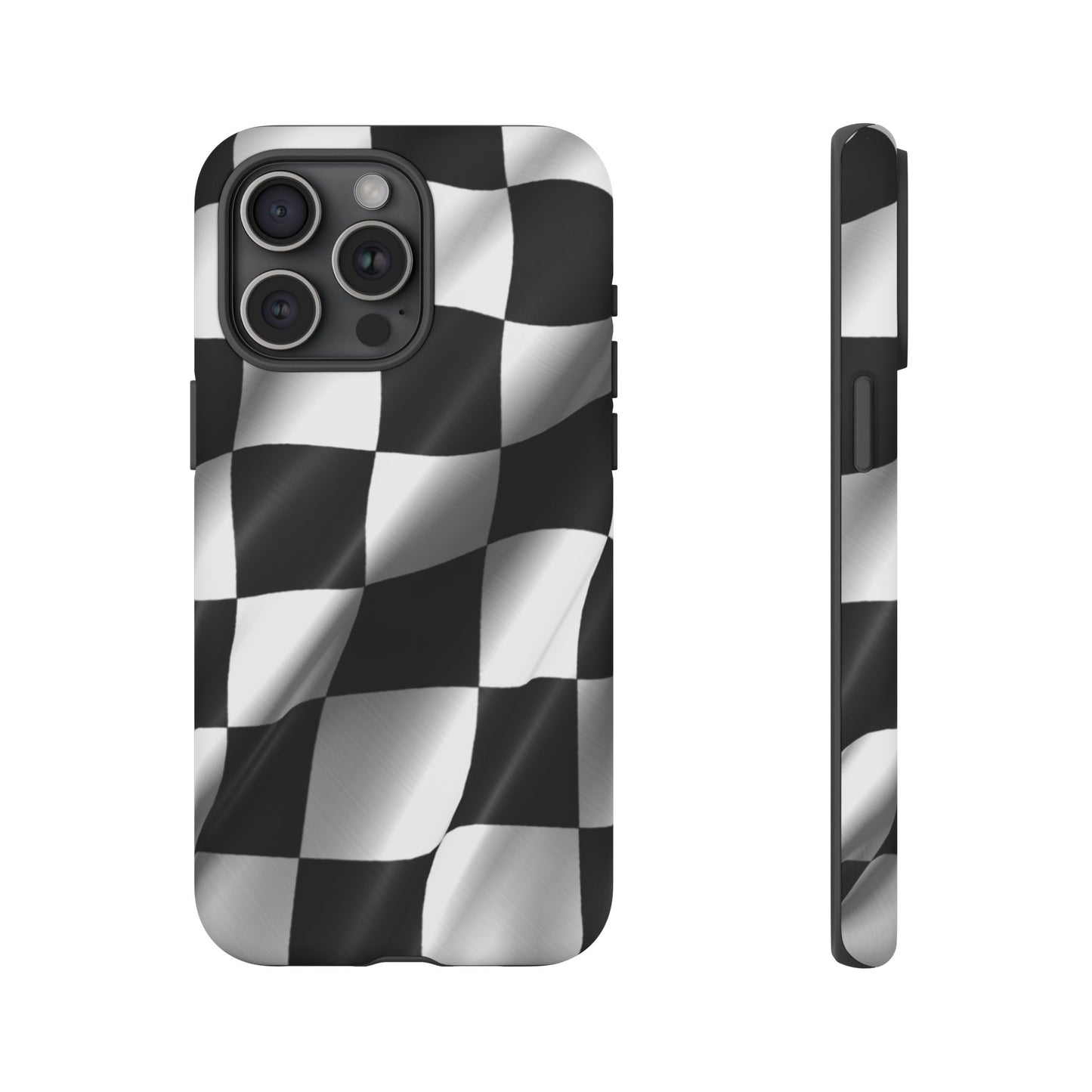 Racing Phone Case, Checkered Flag Design, Tough Case