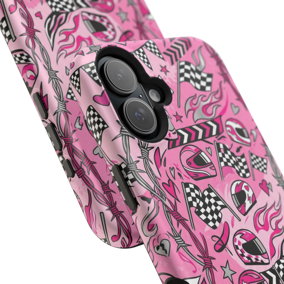 Pink Racing Helmets Magnetic Phone Case