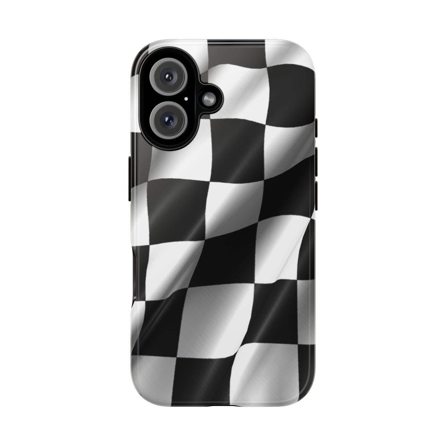 Racing Phone Case, Checkered Flag Design, Tough Case