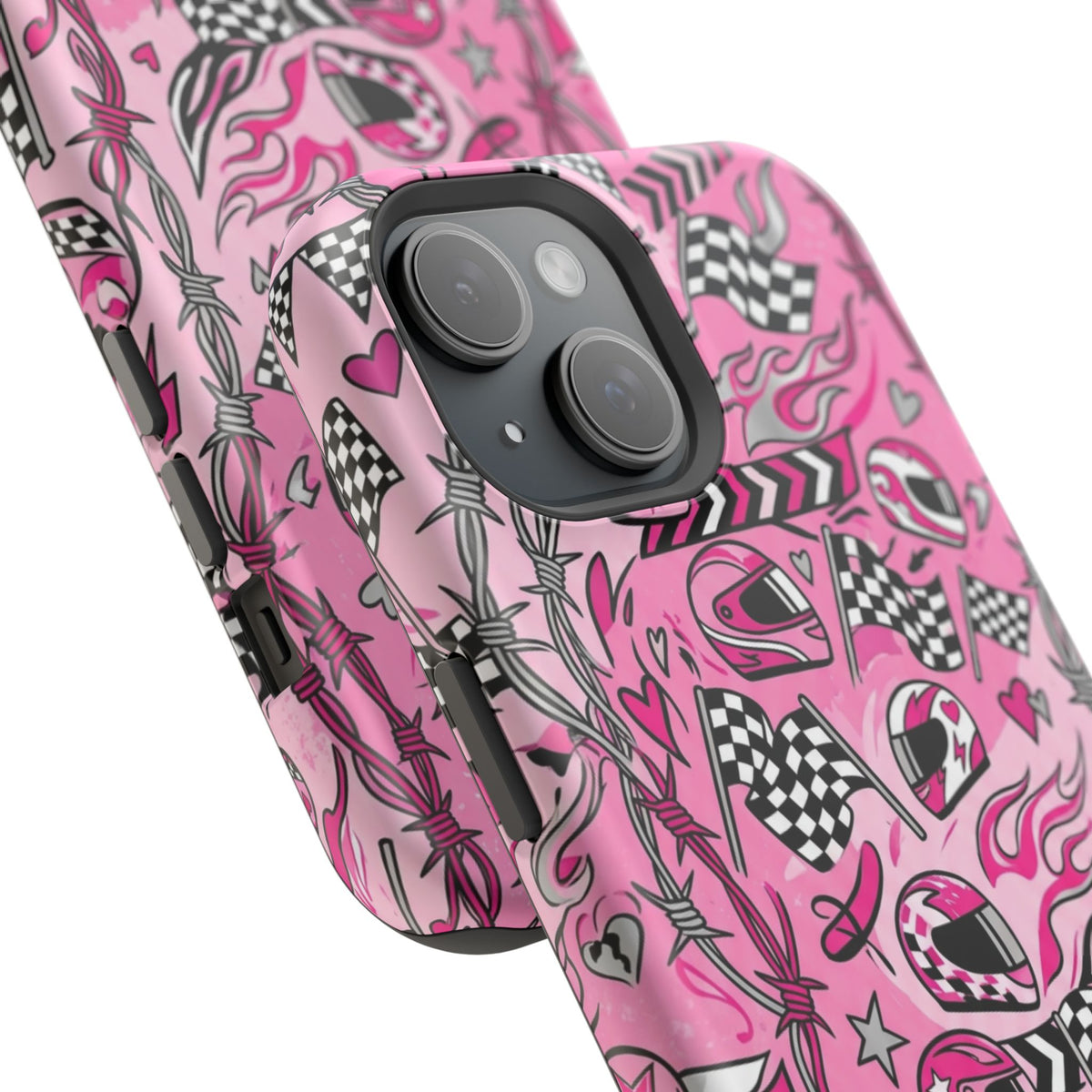 Pink Racing Helmets Magnetic Phone Case