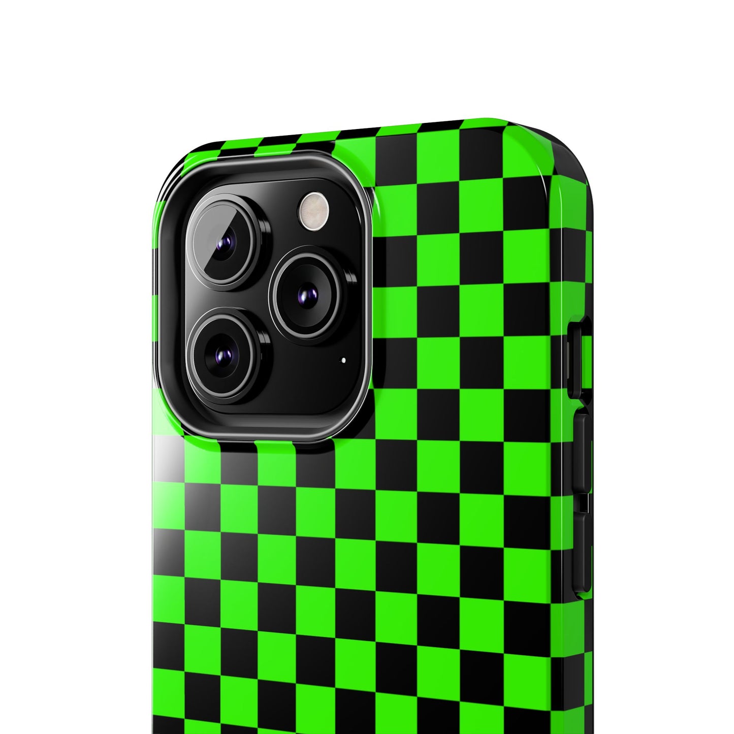 Green and Black Checkered Checkerboard Tough Phone Case