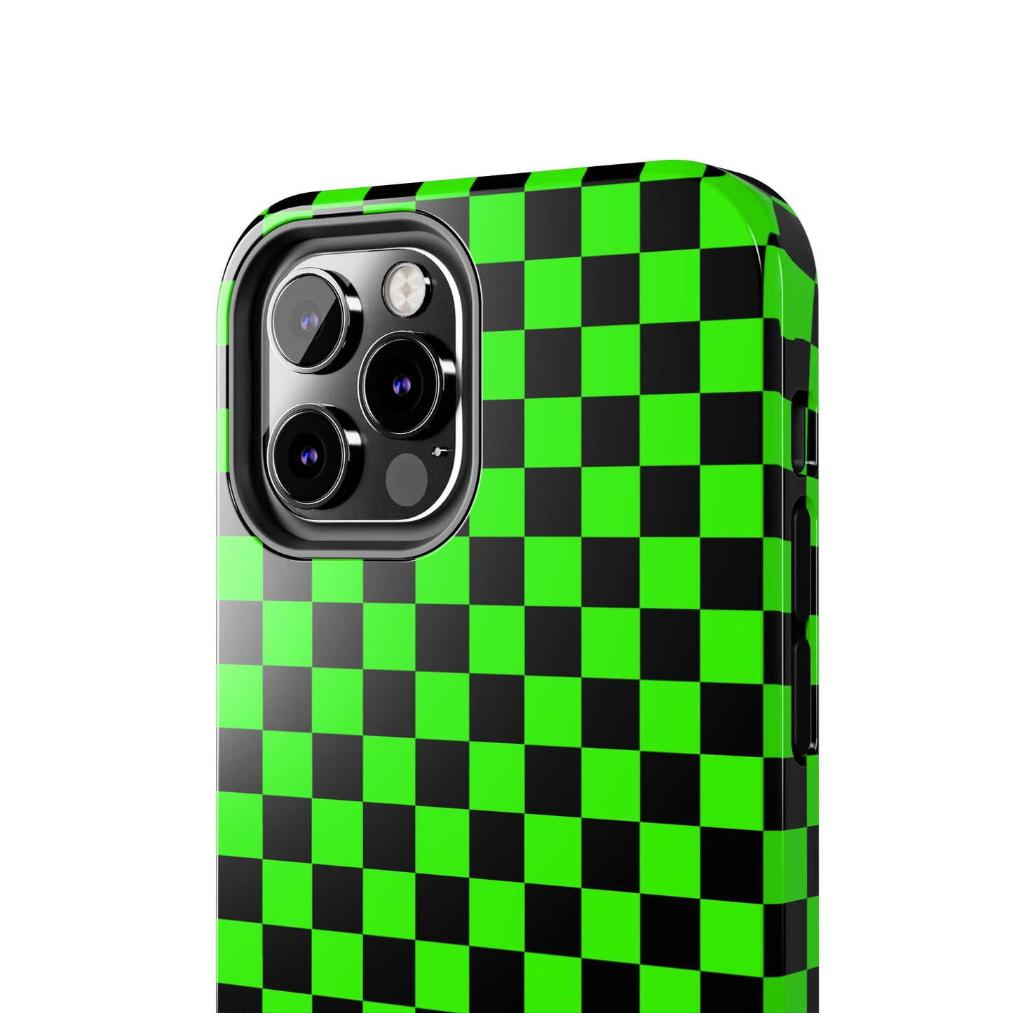 Green and Black Checkered Checkerboard Tough Phone Case
