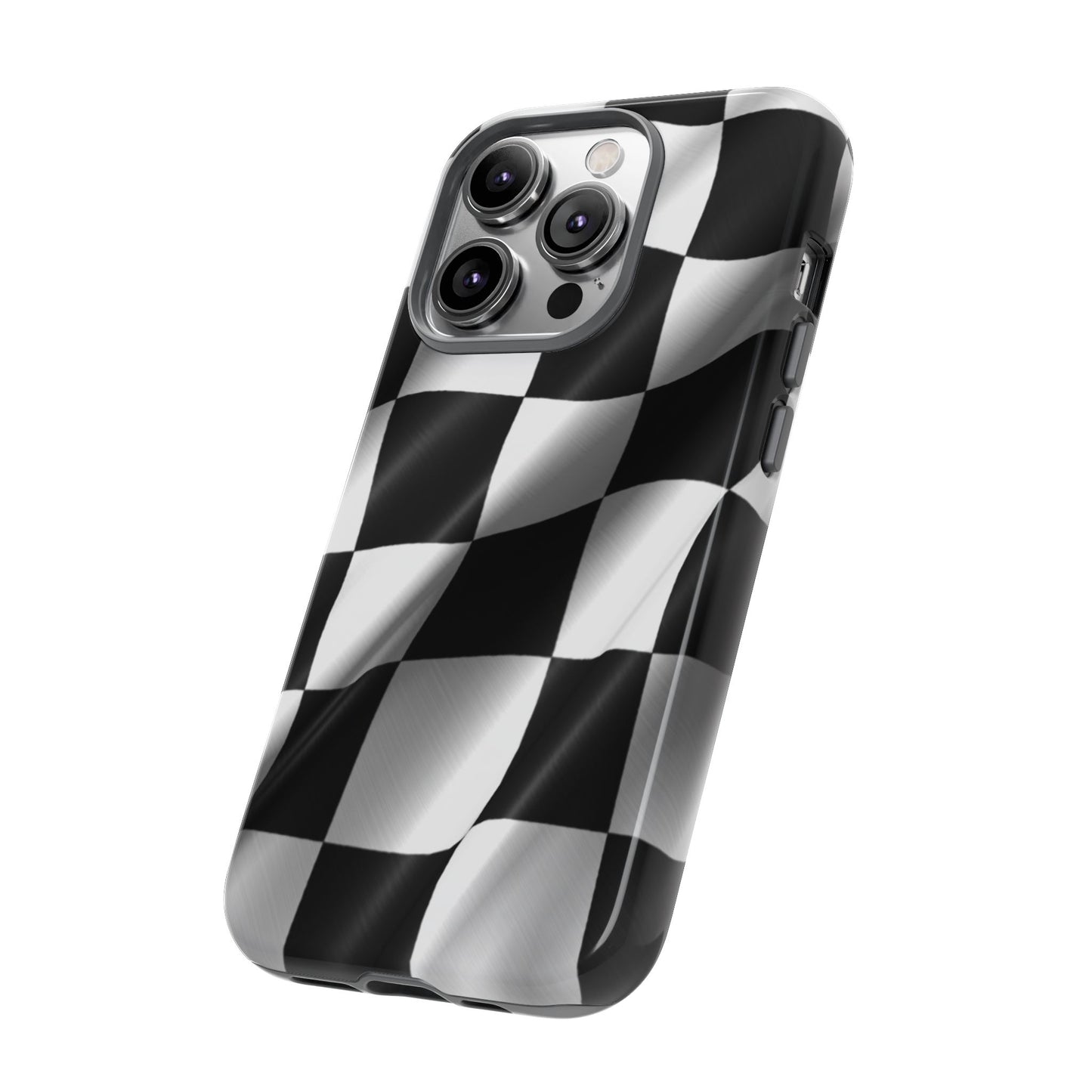 Racing Phone Case, Checkered Flag Design, Tough Case
