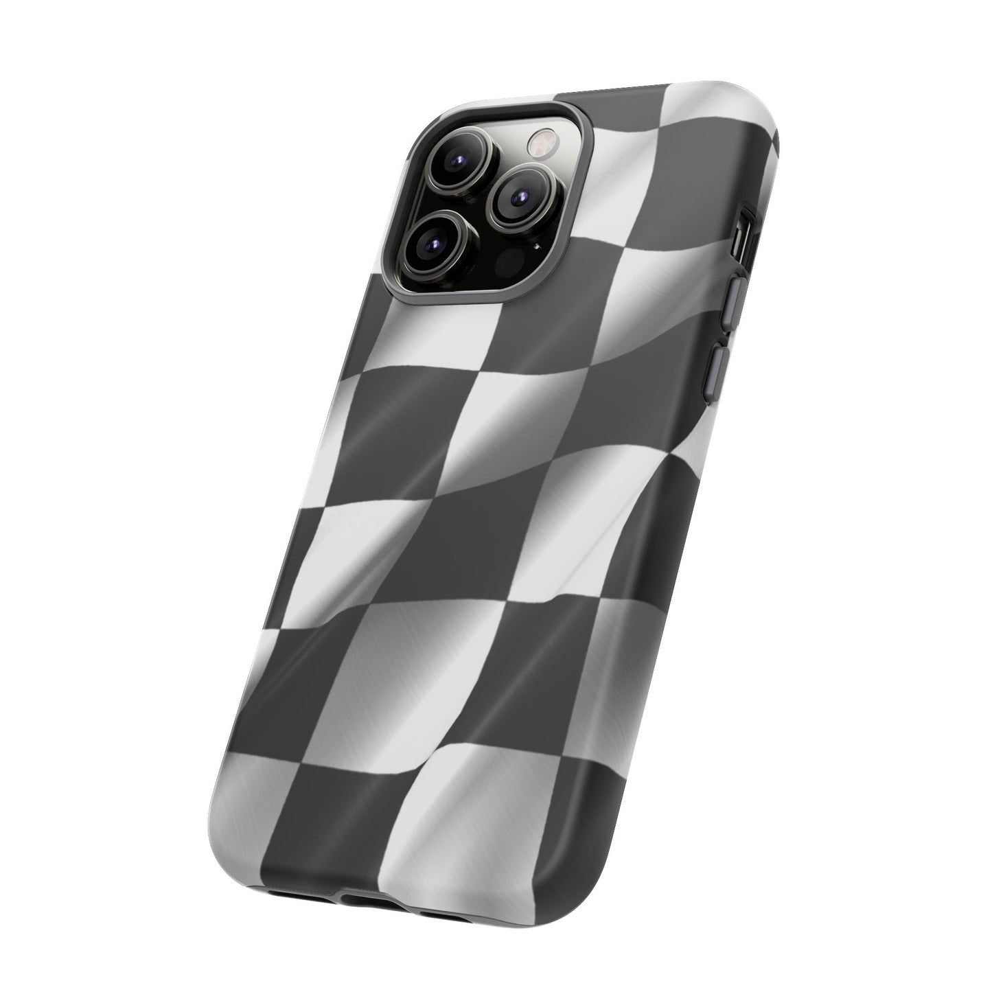 Racing Phone Case, Checkered Flag Design, Tough Case