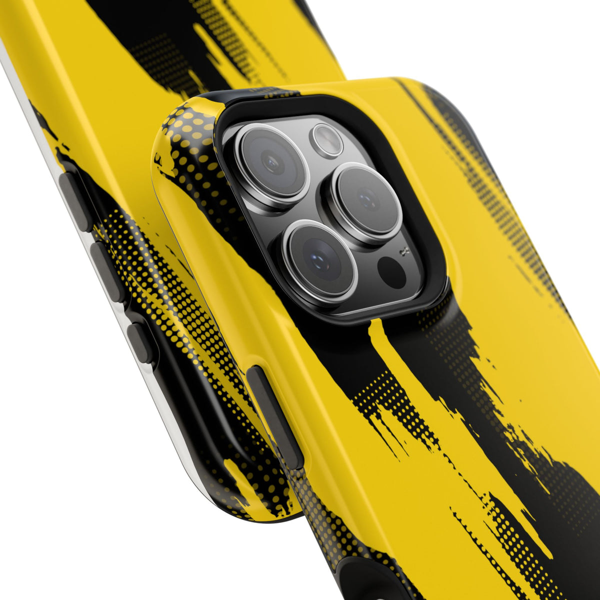 Yellow Black Abstract Brushstroke Magnetic Phone Case
