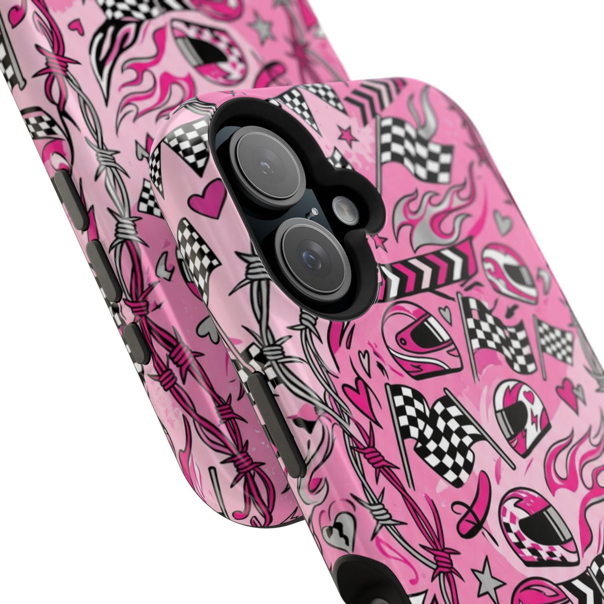 Pink Racing Helmets Magnetic Phone Case