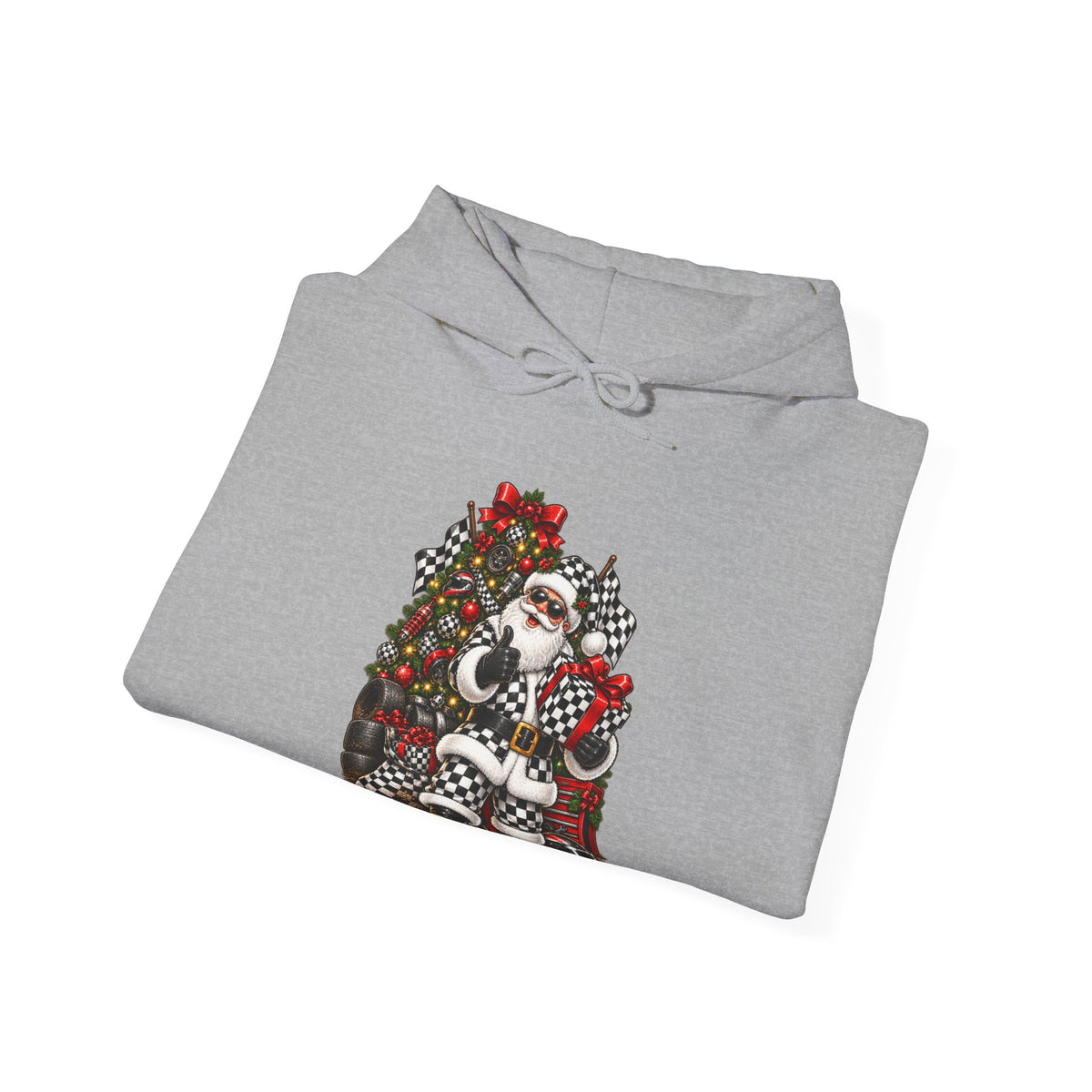 Racing Santa Christmas Holiday Hoodie