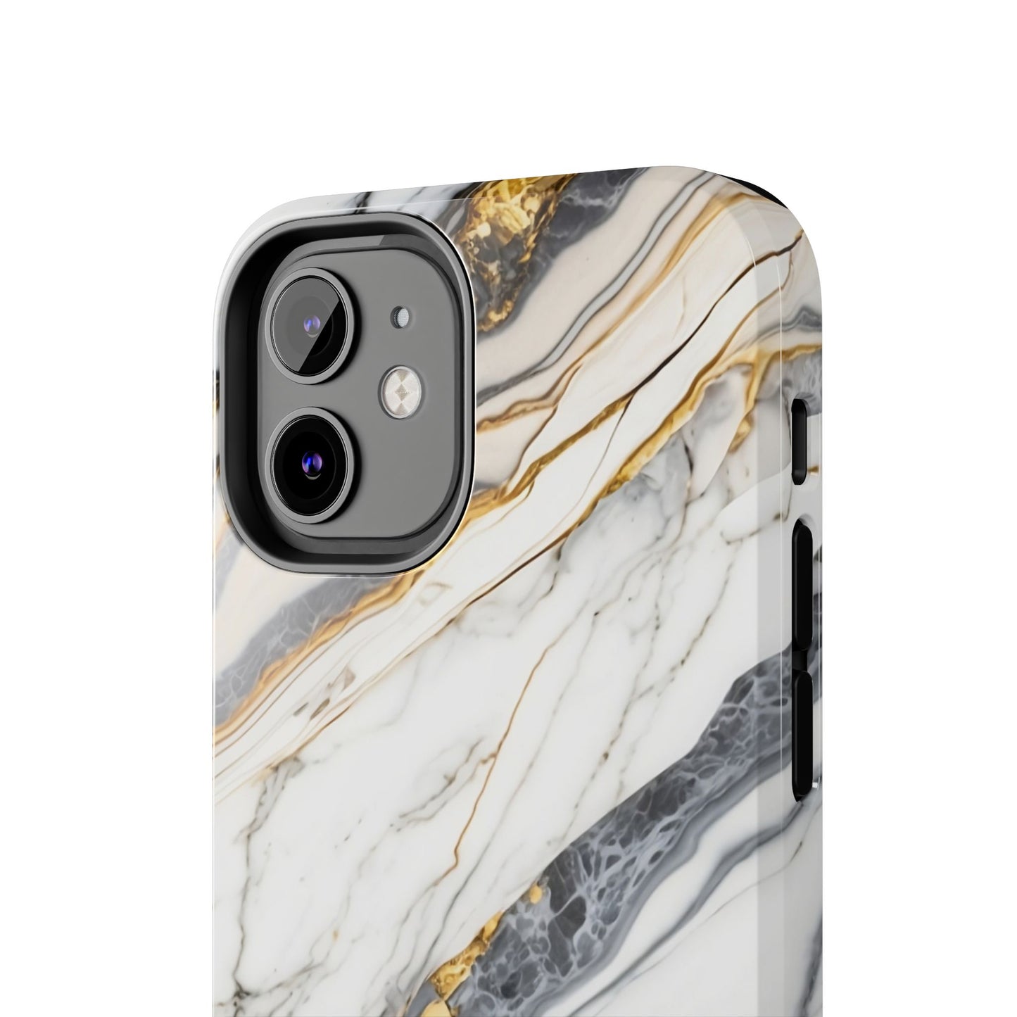 White Gold Marble Tough Phone Cases