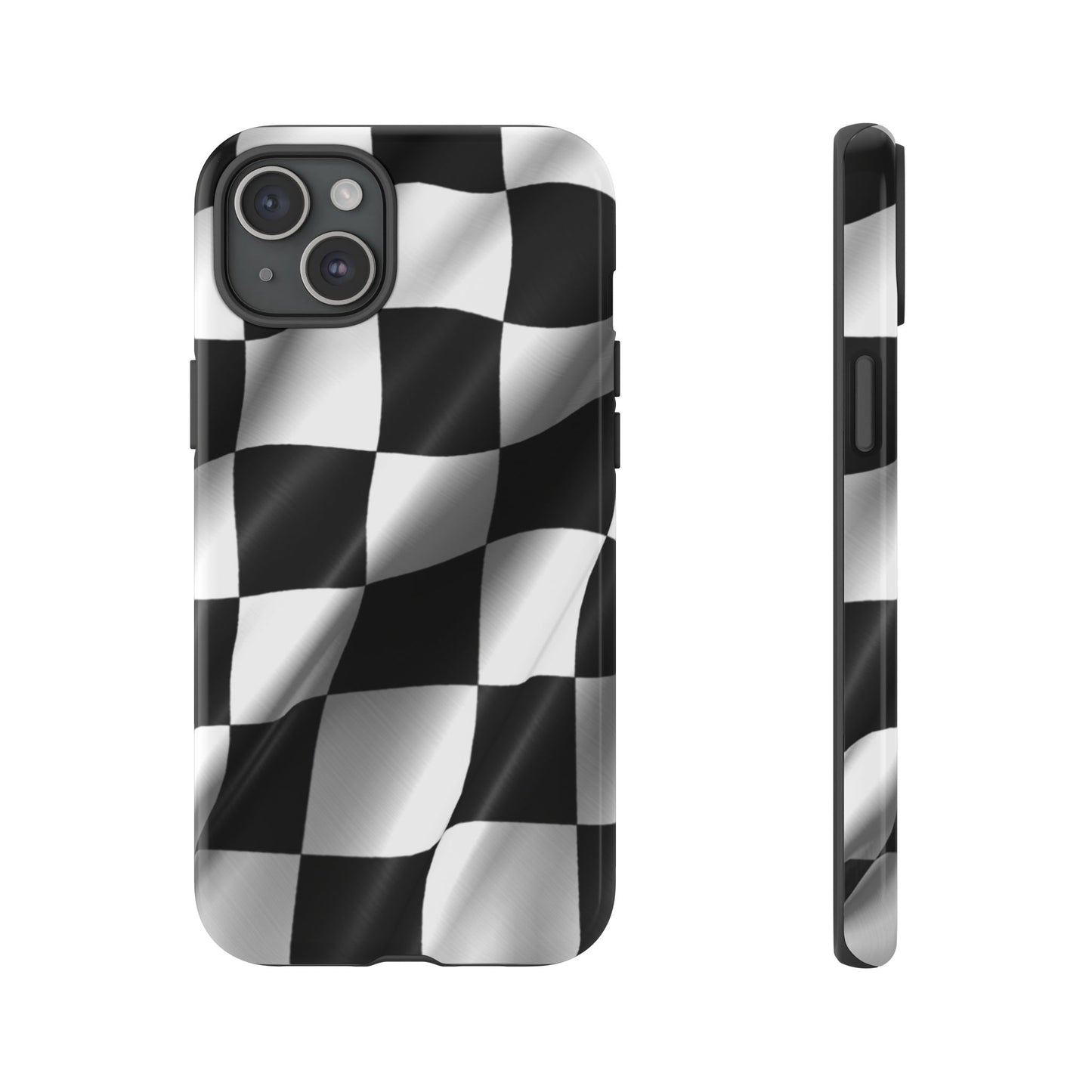 Racing Phone Case, Checkered Flag Design, Tough Case