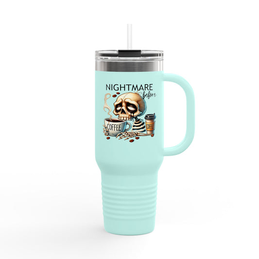 Nightmare Before Coffee Insulated Travel Mug | 40oz | Perfect Gift for Coffee Lovers, Travel Enthusiasts, Halloween Decor, and Collectors