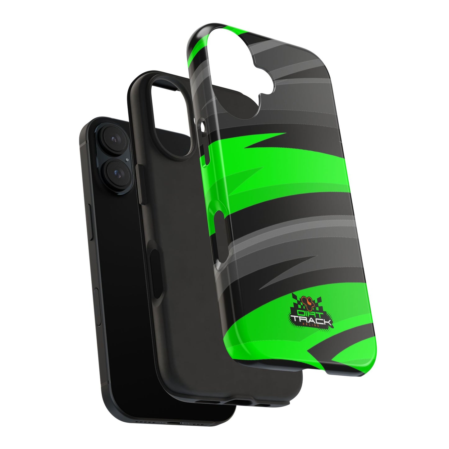 Racing Graphic Green/Black/Gray Tough Phone Cases