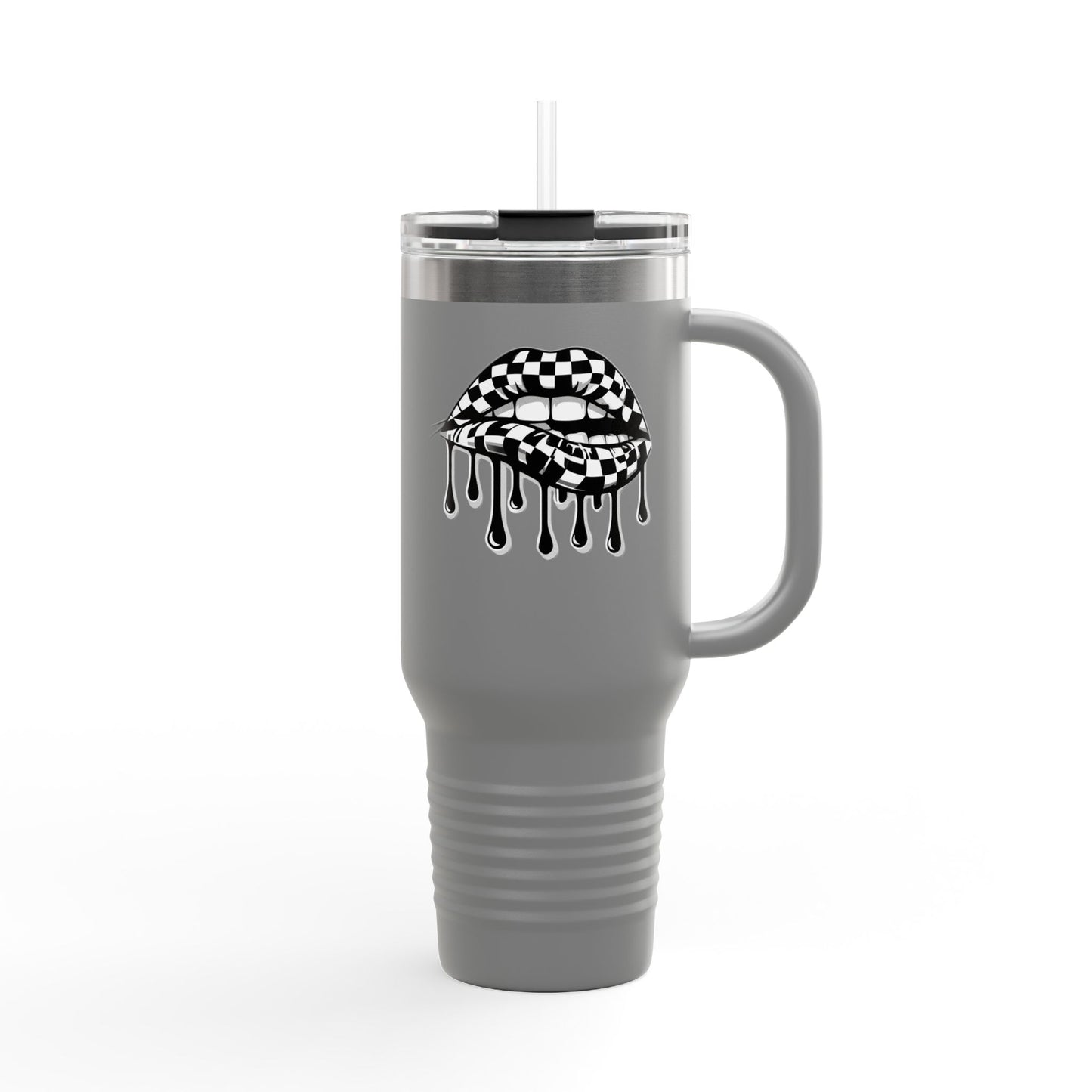 Stylish Insulated Travel Mug, with Dripping Lip Design, Perfect for Coffee Lovers, Gift for Holidays, 40oz, Reusable Tumbler