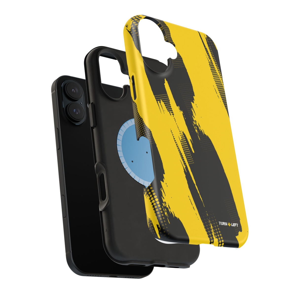 Yellow Black Abstract Brushstroke Magnetic Phone Case