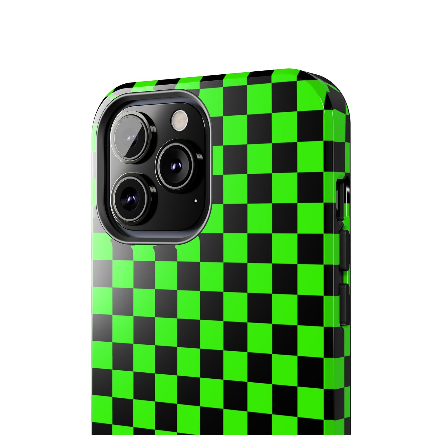 Green and Black Checkered Checkerboard Tough Phone Case
