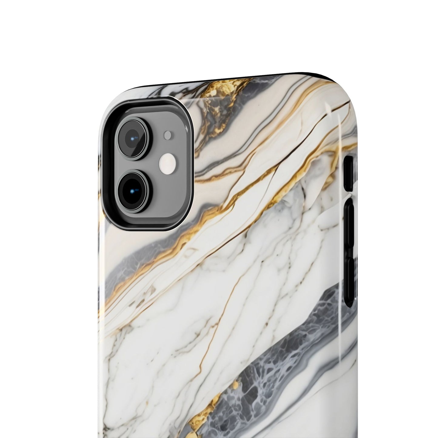 White Gold Marble Tough Phone Cases