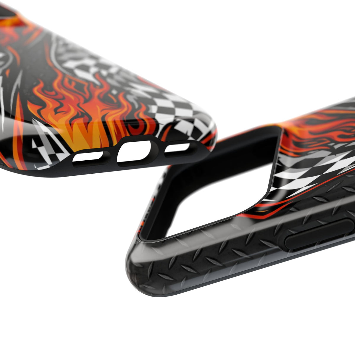 Racing Flames Checkered Flag Magnetic Phone Case