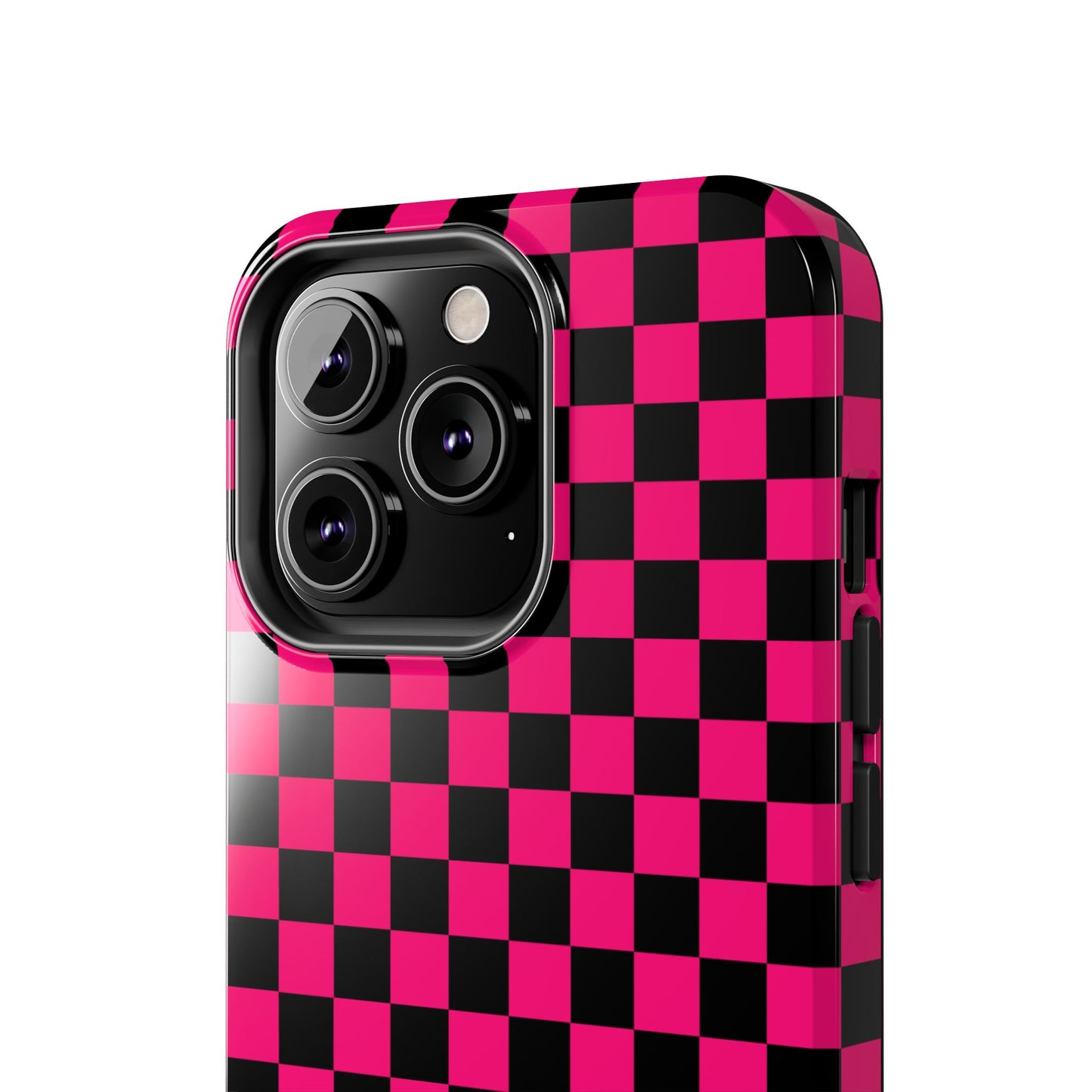 Checker Flag Graphic Pink And Black Tough Phone Cases