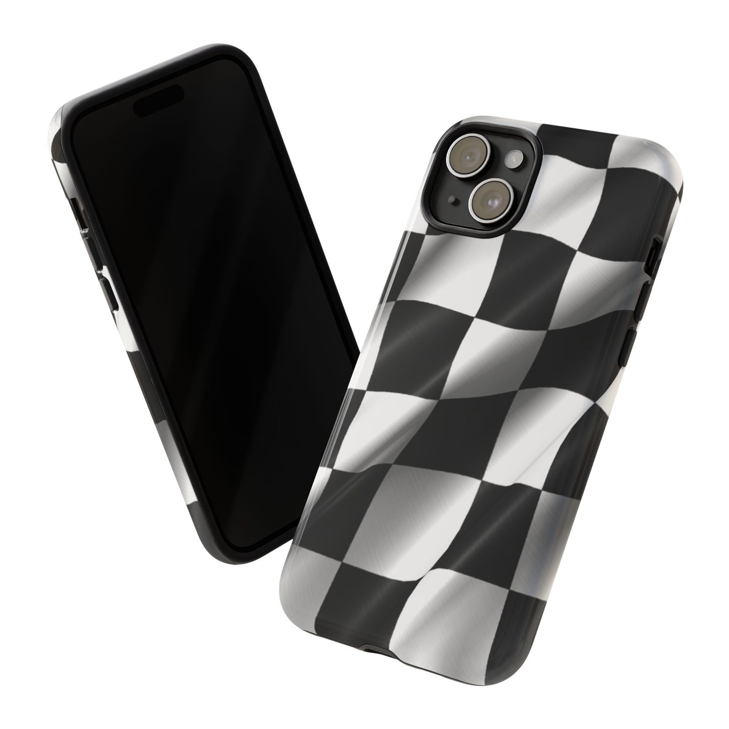 Racing Phone Case, Checkered Flag Design, Tough Case