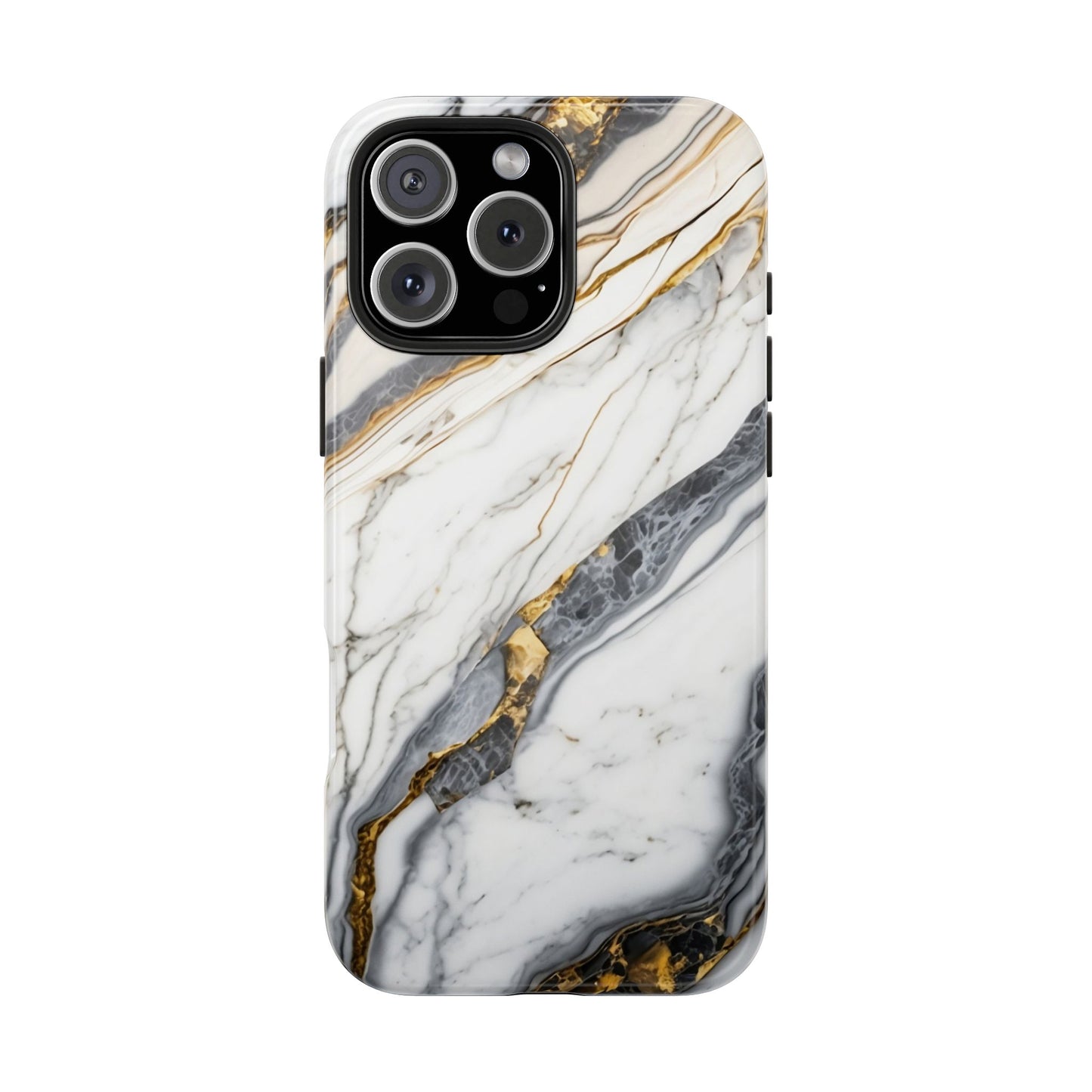 White Gold Marble Tough Phone Cases