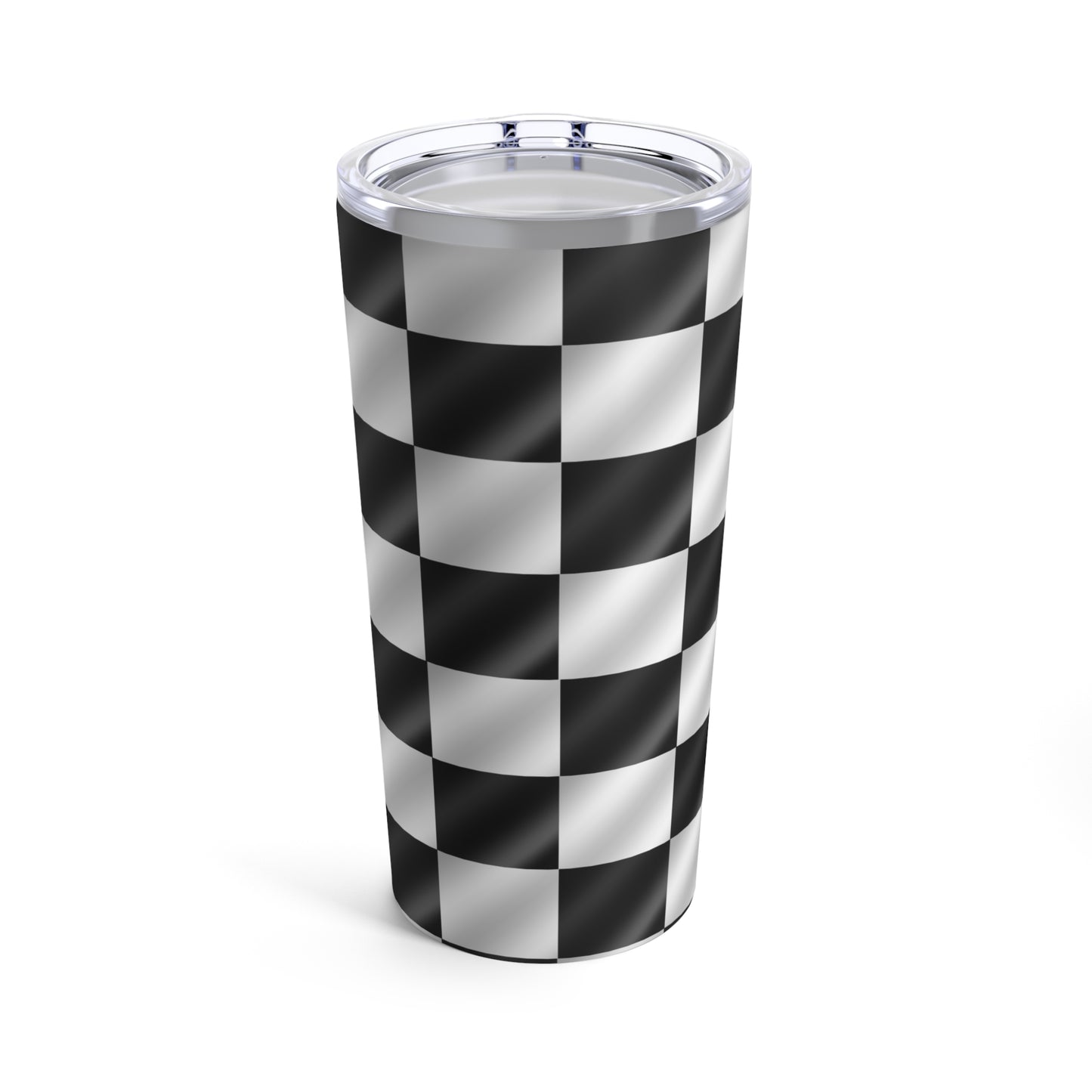 Checker Flag Tumbler Racing Travel Mugs, Checkered Flag Travel Cups. Dirt Track Racing Gifts