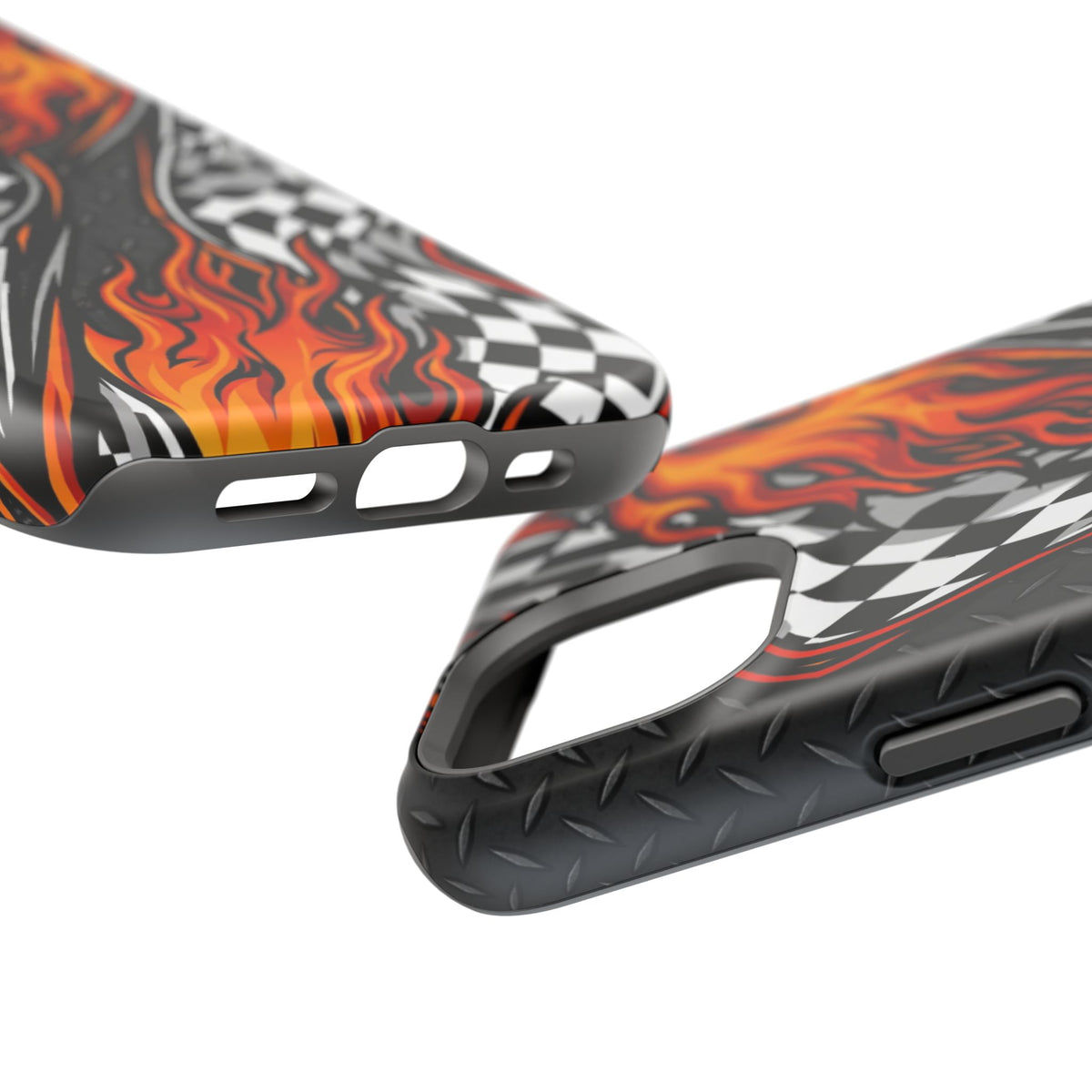 Racing Flames Checkered Flag Magnetic Phone Case