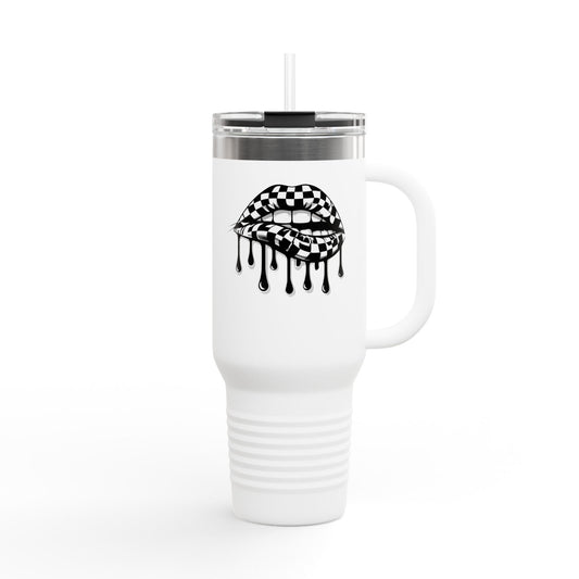 Stylish Insulated Travel Mug, with Dripping Lip Design, Perfect for Coffee Lovers, Gift for Holidays, 40oz, Reusable Tumbler