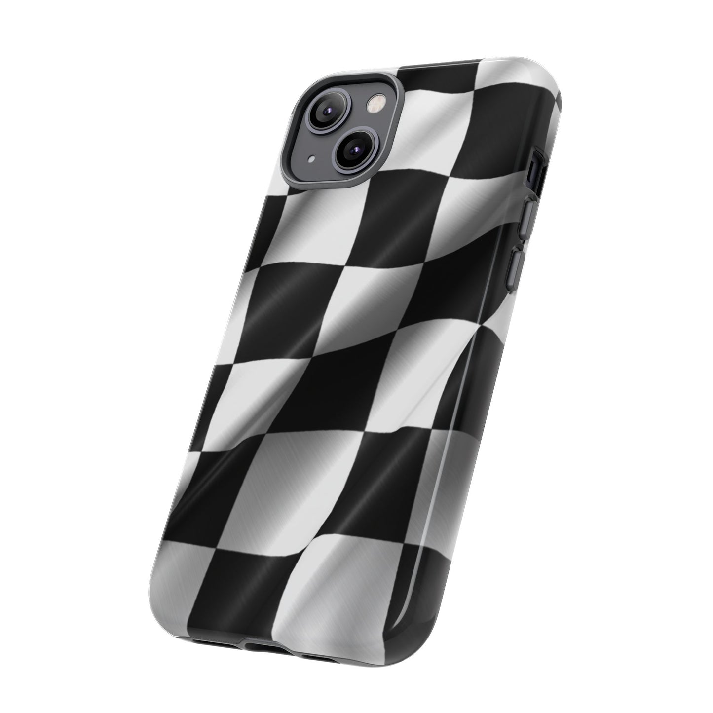 Racing Phone Case, Checkered Flag Design, Tough Case