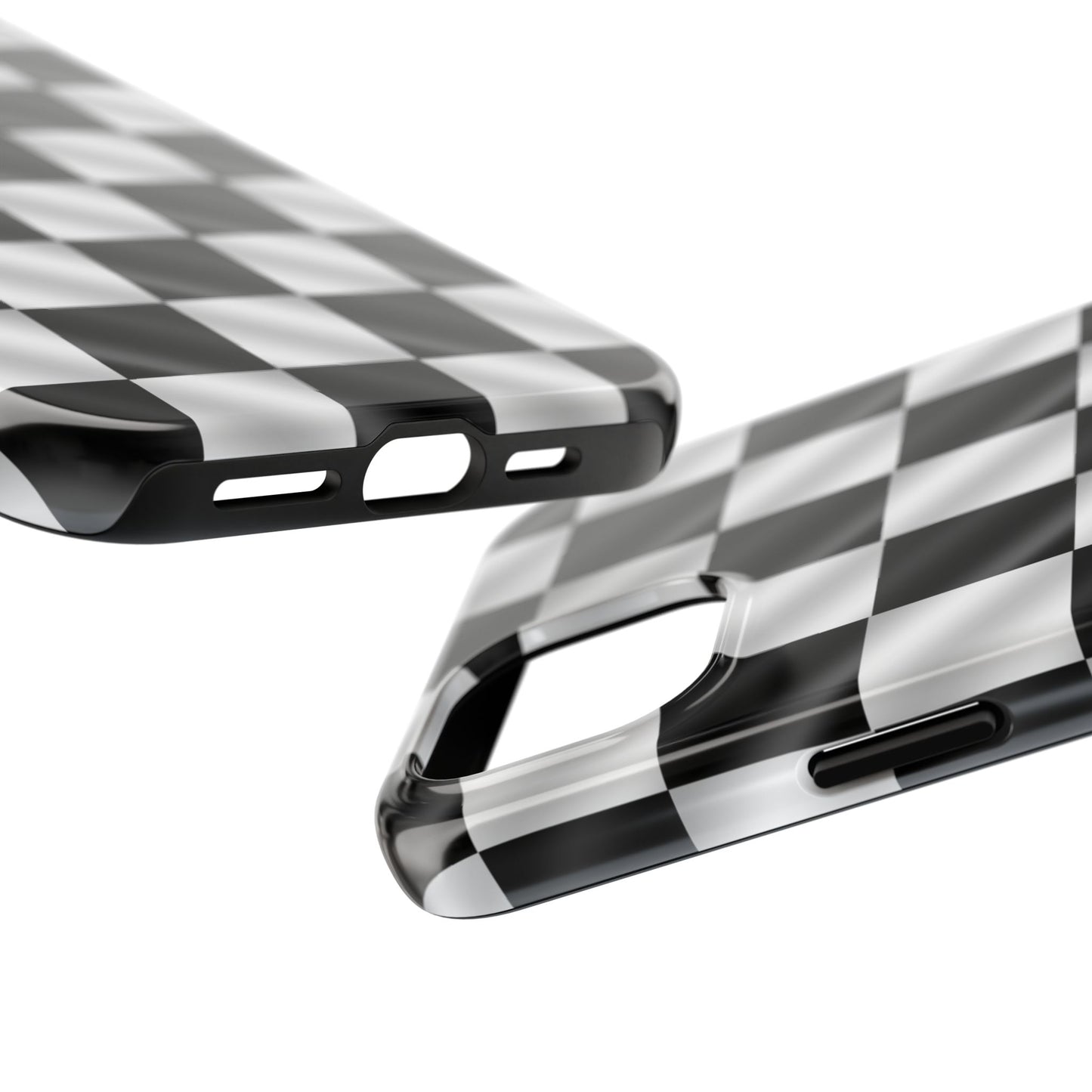 3D Effect Checkered Flag Tough Phone Cases