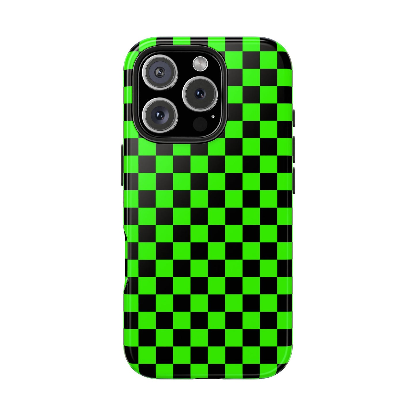 Green and Black Checkered Checkerboard Tough Phone Case