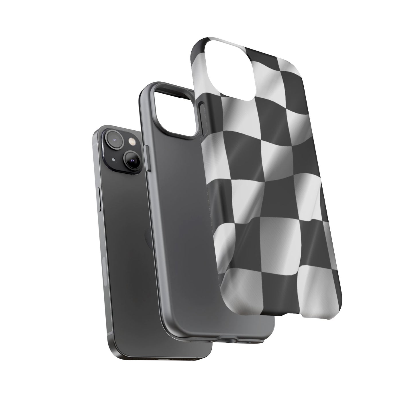 Racing Phone Case, Checkered Flag Design, Tough Case