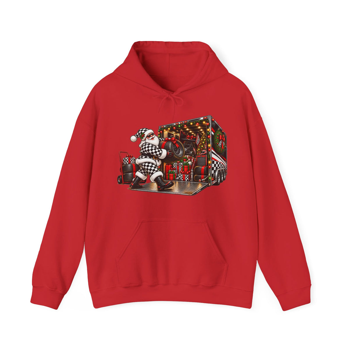 Racing Santa Racemas Call Hauler Christmas Hoodie