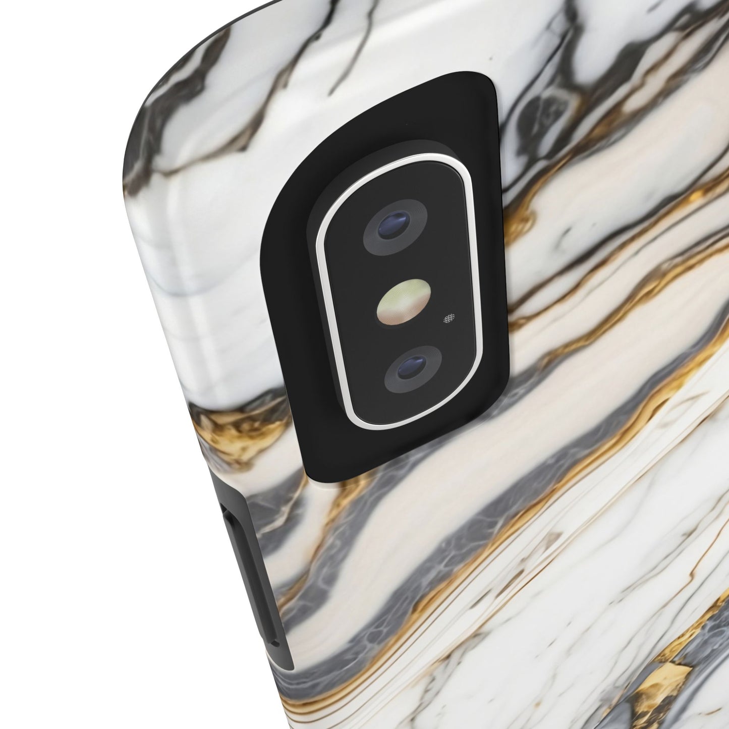 White Gold Marble Tough Phone Cases