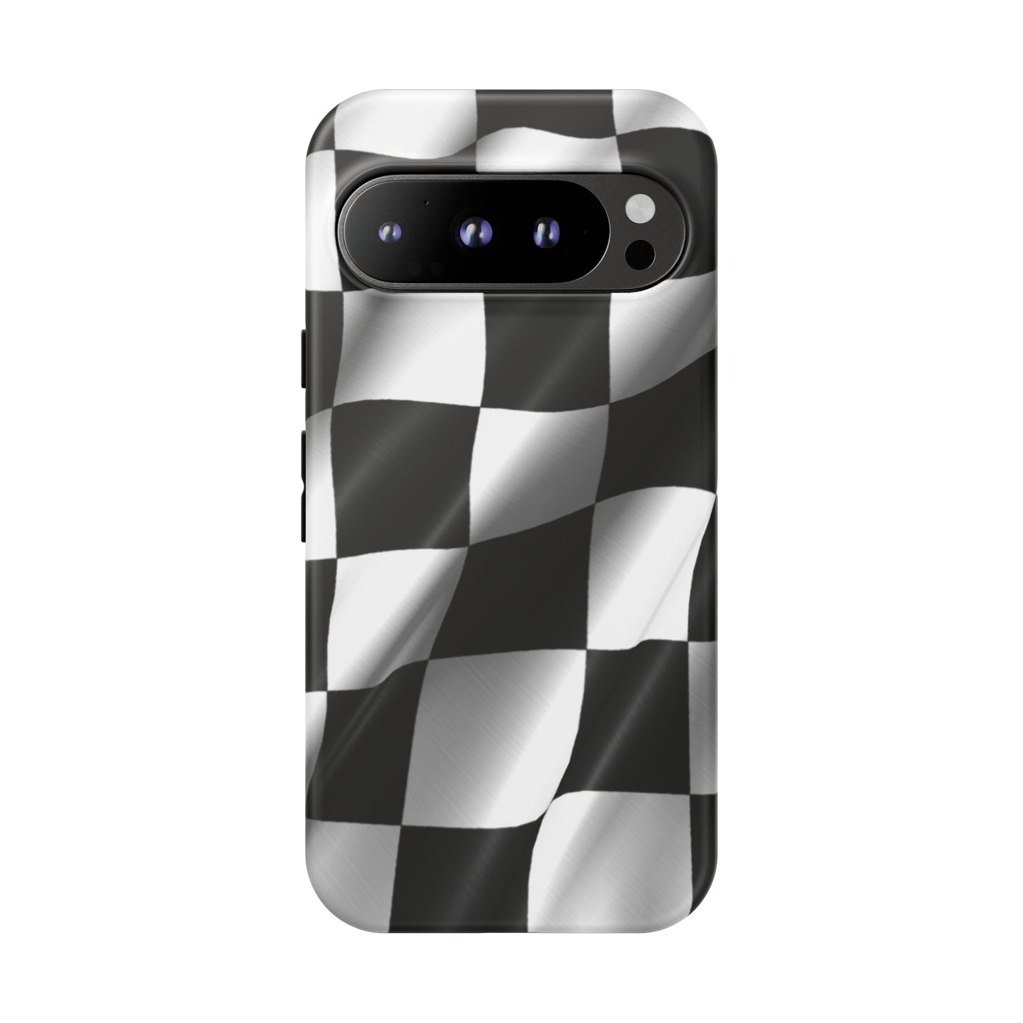 Racing Phone Case, Checkered Flag Design, Tough Case