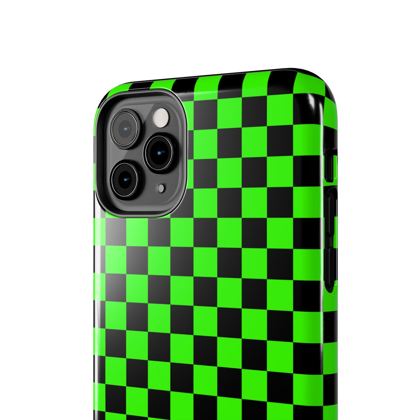 Green and Black Checkered Checkerboard Tough Phone Case