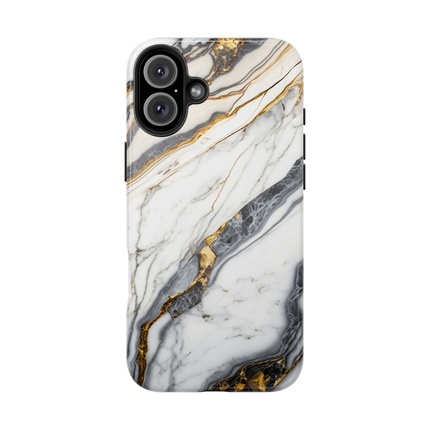 White Gold Marble Tough Phone Cases